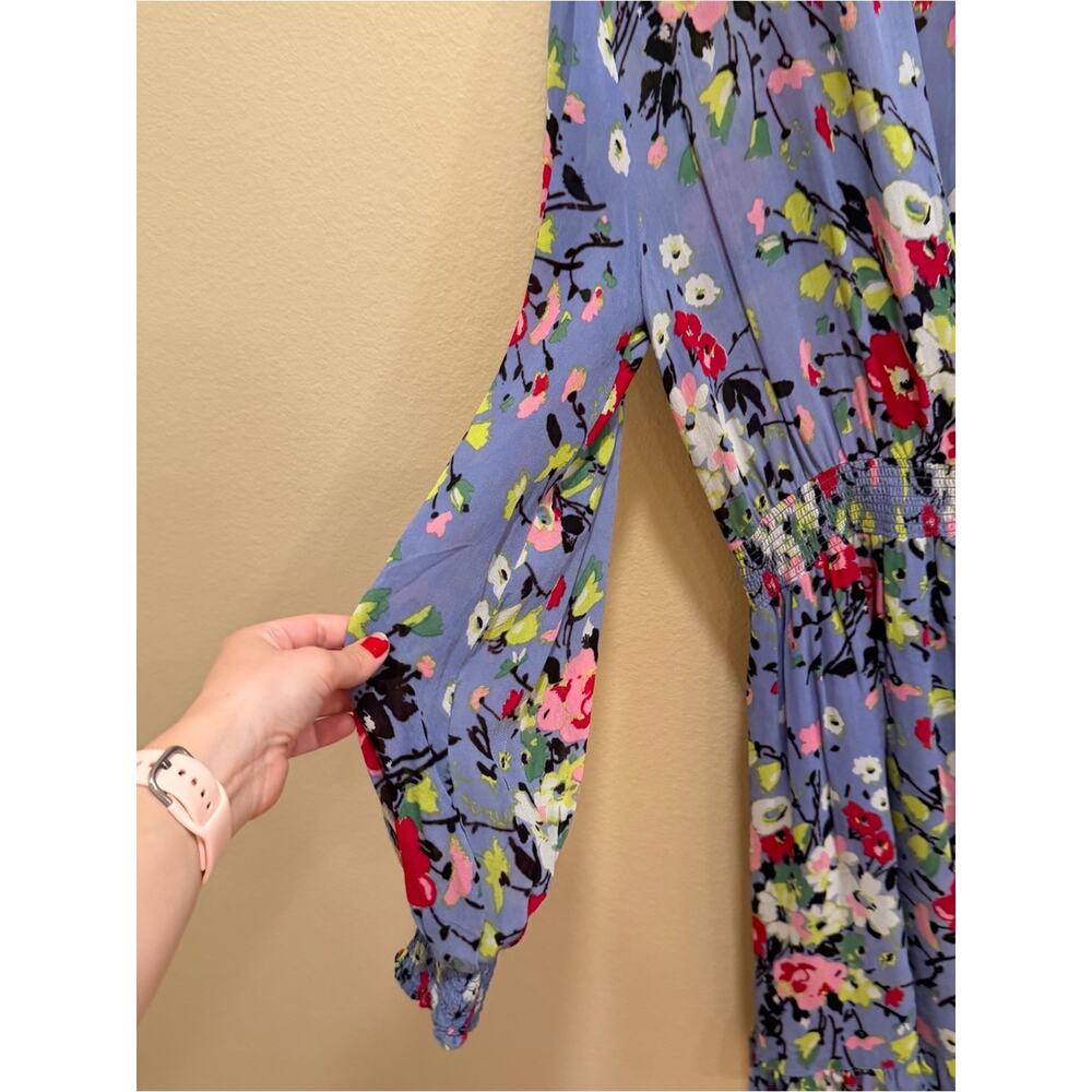 Tuckernuck byTiMo Floral Long-Sleeve Smocked Waist Dress in Lavender Blue XL - Picture 7 of 15